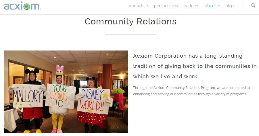 Acxiom Corporation Gift Matching Service